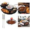 Proaustin Set 2 in 1 per preparare smores e fonduta - torrefazione da tavolo per interni con temperatura regolabile, 4 vassoi staccabili, forchette e ciotola riscaldata - per serate cinematografiche nero