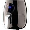 GrecoShop Friggitrice ad aria Fornetto Elettrico 3,5lt. 1500W, Digitale Touch Screen LCD, Temperatura regolabile con 6 metodi di cottura senza olio e grassi con Grill - Mod. Black (Cod. 5793)