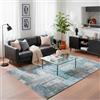 TESSO LIVING Kelim Patchwork Tappeto Soggiorno Blu 155 X 225 cm, Tappeto Salotto Moderno a Pelo Corto, Super Morbido