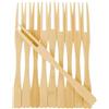 Kasaleti 300 Forchettine a 2 Punte in Legno Monouso Biodegradabile, lunghezza 9 cm, Forchettine da Cocktail per Alimenti, Finger Food, Aperitivo, Party (300)