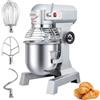 LEEVOT Impastatrice planetaria commerciale da 10L, impastatrice commerciale regolabile a 2 velocità da 500 W, impastatrice elettrica verticale per impieghi gravosi con vasca in acciaio inox per cucin
