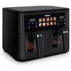 TRISTAR Friggitrice ad Aria Doppio Cestello, 9 Litri, Elettrica, 2400W, Plastica, Nero Fr-9075