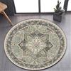 ESSMOKO Tappeto Rotondo In Stile Marocchino In Imitazione Cashmere, Per La Decorazione Di Soggiorno E Facile Da Pulire, Antiscivolo, Grigio Verde, 100 cm