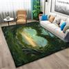 Generic Tappeto per soggiorno, 60 x 90 cm, verde, morbido, a pelo basso, per interni, con stampa di paesaggi boschivi, per camera da letto, sala da pranzo, casa, ufficio, sotto il tavolo della cucina,