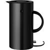 Stelton Bollitore elettrico EM77, bollitore elettrico, bollitore, teiera, cottura rapida, basso consumo energetico, filtro anticalcare rimovibile, interruttore di sicurezza - 1,5 litri, nero, spina UE