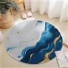 Generico Tappeto Rotondo Salotto, Moderno Marmo Vortice Morbido Circolare Tappetini Antiscivolo Tappeto per Bambini Cameretta Cucina Casa Zona Balcone Tappet Tavolino (Blu, 60 cm)