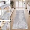 ZESEWU Tappeto passatoia cucina antiscivolo lavabile Tappeti ingresso interno casa 80X240CM Tappeto Runner Poliestere Grigio chiaro tappetocorridoio salotto soggiorno camera da letto Entrata bagno