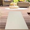 CARPETIA Tappeto da interno e da esterno runner piccolo balcone patio giardino d'inverno resistente alle intemperie iuta look rotondo motivo linea crema, 60 x 180 cm