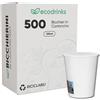 ecodrinks - 500 Bicchieri Carta - Per Acqua, Cocktail, Bevande Calde e Fredde - Biodegradabili, Eco-friendly e Made in Italy (Bianco, 120ml)