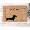 Social crazy Tappeto zerbino personalizzato - Welcome Bassotto - cocco naturale ideale per ingressi (Cocco Naturale, 90x60 cm)