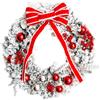 predolo Ghirlanda natalizia per porta con sfondo di bacche rosse, decorazione natalizia riutilizzabile, decorazione da appendere per le feste fuori dalla