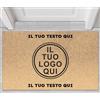 Social Crazy Tappeto zerbino personalizzato - Con il tuo logo- cocco naturale ideale per ingressi (Cocco Naturale, 90x60 cm)