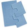 SpazioTessile Tappeto Bagno Scendi Doccia Spugna cm 45x60-60x90-60x120-60x180 Cotone Greca Made in Italy (Azzurro, Set 3 Pezzi)