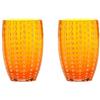 Zafferano Perle Bicchiere in Vetro Arancio, capacità 32 cl, Diametro 71 mm, 2 Pezzi