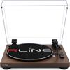 RLINE - Giradischi Vinili Bluetooth Noce, Lettore Vinili 33 e 45 Giri, Piatto 12