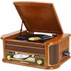 JORLAI Giradischi 9 in 1 con Bluetooth, Radio AM/FM, Lettore CD e Cassette, Riproduzion