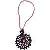 Handmade collana uncinetto lavorato a mano con cotone nero lurex e rosa antico