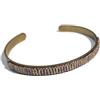 Generic Bracciale rigido in ottone intrecciato di perle per tessitura a mano da donna (bronzo e ambra iridescente)