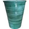 Ceramiche Angela Rinaldi - Vaso in Ceramica di Vietri Dipinto a Mano Blu Maiolica Design Terracotta Coccio Cachepot (Altezza cm 15 Diametro cm 13, Verde ramina)