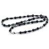 Handmade Collana a catena catena di perle 8 mm onice nero ematite moschettone lunghezza circa 60 cm perla collana di perle per uomo e donna