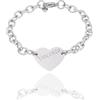 Handmade Bracciale in acciaio regolabile con ciondolo a forma di cuore con INCISIONE INCLUSA con nome frase dedica. Possibilità di aggiungere cofanetto in polistirolo personalizzabile