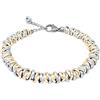 ParticolarModa Bracciale Donna nodini anelli intrecciati 6 mm 19-22 cm Argent/Dorato