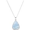 GIOAS Collana con catena cubana da 1,0 mm in argento sterling 925 con ciondolo in opale blu Gioielli per donna/uomo