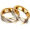 Ihanskio Personalizzato Anello per le Coppie Doppio Della Banda di Colore Del Modello Anelli All'interno Può Inciso Personalizzato di Nozze Promessa Anelli di Fidanzamento 6-13# (Couple ring,1 PAIR)