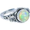 GEMS VIBES Anello in opale etiope con pietra portafortuna di agosto, in argento sterling 925, fatto a mano per le donne, anello con opale di fuoco multiplo, regalo per lei, taglia 7