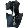Generic Turquoise Tassel Jewelry Set with Free Box and Personalised Name Message