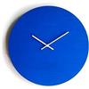 Generico Orologio da Parete in Legno Tondo, Blu Cobalto, 40 cm