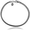 ViMon gioielli| Bracciale etnico da uomo, catena coda di volpe, in argento 925 nero anticato. Spessore 3 mm,lunghezza a scelta tra cm 18 19 20 21 22