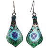 Handmade Orecchini pendenti in argento smaltato di design, orecchini in argento sterling 925, orecchini con filo