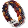 LuZ ITALY Bracciale uomo in pelle - colore 5 tonalità - 18 mm larghezza - 3 misure a scelta- braccialetto cuoio - chiusura acciaio
