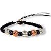 Handmade Generico Bracciale uomo in cuoio di bufalo grezzo e inserti in rame e argentati - Regolabile