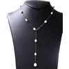 PSS Collana in argento 925 perle colorate AAA regolabile con perle colorate varietà rosa
