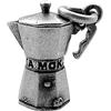 Cavaliere Gioielli Ciondolo Caffettiera Moka Argento 925 Macchinetta da Caffè Portafortuna Pendente MADE IN ITALY