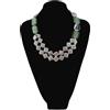 Handmade Generico collana multifilo perle scaramazze rombo e perle di vetro verdi, collier girocollo, bigiotteria
