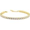 Generico Bracciale Tennis Donna In Argento 925 Placcato Oro Giallo 18kt Con Zirconi Bianchi Brillanti 3mm Misura Regolabile