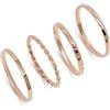 Meissa Set di 4 anelli impilabili da donna in argento 925 Anello sottile impilabile Anello midi per il dito indice Anello a pieghe in oro fatto a mano