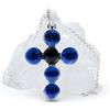 Zarrella Gioielli Collana Crocifisso Lapislazzuli e Onice Nera - Argento 925 - Gioiello Religioso Fatto a Mano in Italia - Fede Profonda, Saggezza Celeste e Protezione Energetica