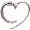 Generic Spilla in Argento 925 con Iniziale C a forma di Cuore - finitura lucida - lettera - alfabeto -