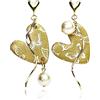 Granrouto Cuore Orecchini Donna Argento 925 Boho Handmade Originale Pendenti Gioielli con Lunghi Threader Perle Orecchini per Ragazza Anallergici Ideale Regalo per Donna Bambina