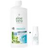 L R LR Aloe Vera Drinking Gel Freedom 1000 ml più Aloe Vera Bottiglia Rotazione (vuota) da Viaggio, 90 ml