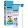 Gwtdtoad Gel pulisci lingua con spazzola per lingua, set di gel per la pulizia della lingua, raschietto per lingua, kit pulisci lingua, gel detergente per lingua per rimuovere l'alito cattivo
