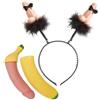 realGOOS Cerchietto con antenne piselli + banana con sorpresa pisello per la sposa sexy alla festa di addio al nubilato hot gadget per aduli 18+