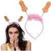 realGOOS Cerchietto umoristico rosa con antenne piselli pene per la futura sposa sexy hot festa di addio al nubilato