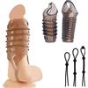 FJUJMLAN Manicotto da uomo con massaggio delle labbra, 2 polsini con 3, briglia, extender sex toy per coppie, sex toy per uomo