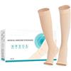 Bolesen Calze a compressione 21-32 mmHg Medical varicose vene calze a compressione da donna comode traspiranti - Open Toe opaco, beige (XL)