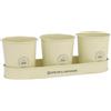 Spear & Jackson Kew Gardens Urban Oasis Set 3 Vasi con Vassoio, Fioriera da Interno in Acciaio Zincato per Erbe Aromatiche, Piantine e Bulbi, Crema